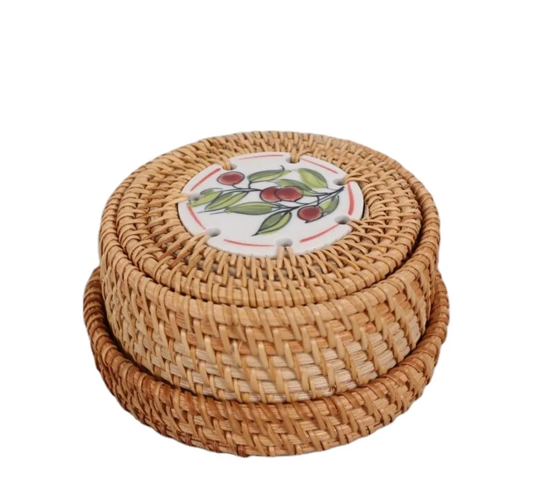 Coasters, Decorative Accessories, Home Decor, Rattan, Bamboo, Supla, Glass Accessory Hot Sales 2024