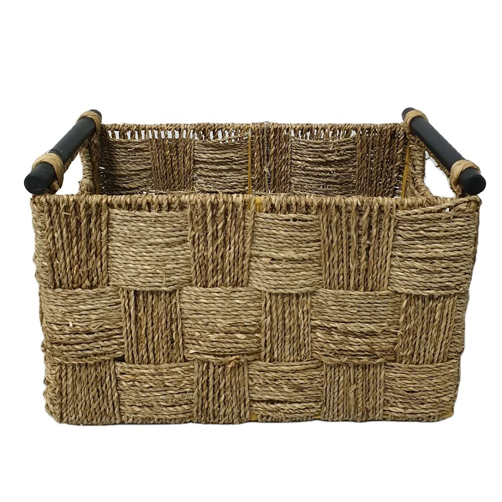 BSCI Manufacture wicker straw rattan basket housewares woven home dercor household  vietnam seagrass jute laundry basket