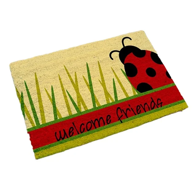 Leading Supplier of Widely Selling Top Quality Rectangle Shape Custom Pattern Printed Anti-slip PVC Door Mats for Home Usage