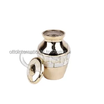 Mother of Pearl Elite Brass Metal Token Cremation Urn/Keepsake Cremation Urns/Mini Urn