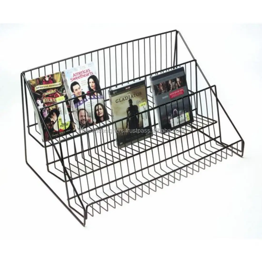 Buy Online Desktop Book Rack Wholesale Design Metal Easy Portable Book Rack And Bookend With Wood Board Base By TCD