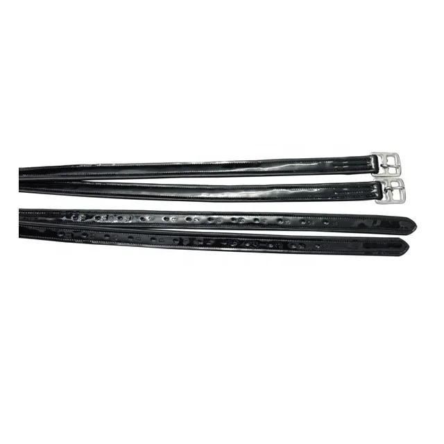 Black Patent Stirrup Leathers For All Saddle
