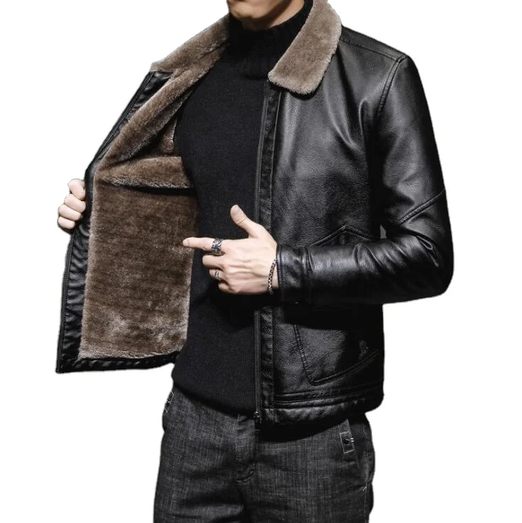 Wholesale custom logo printed oem plain vintage blue mens sherpa heavy fleece wool winter fur collar denim jean jacket with fur