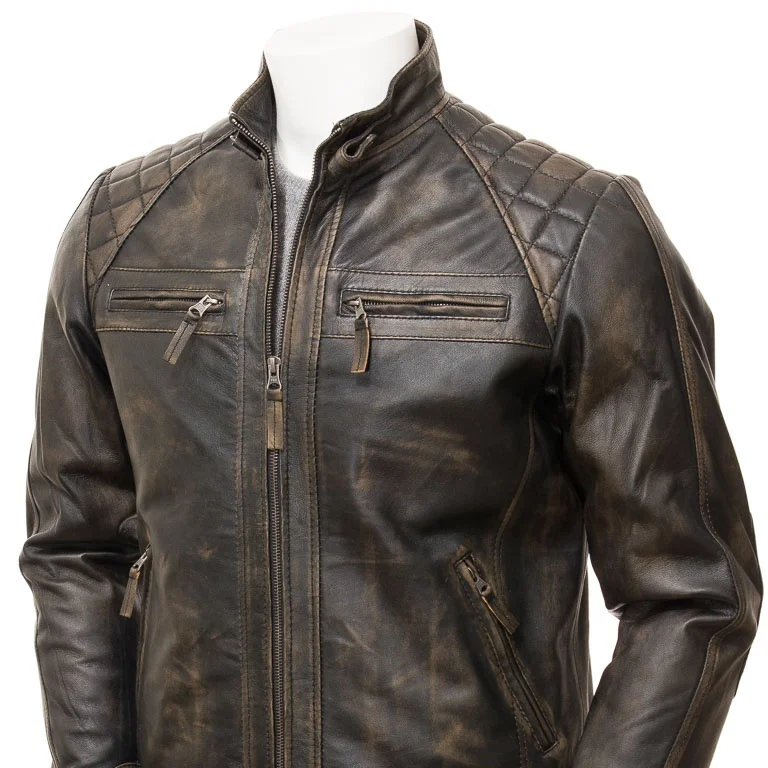 Motorcycle leather jacket biker style