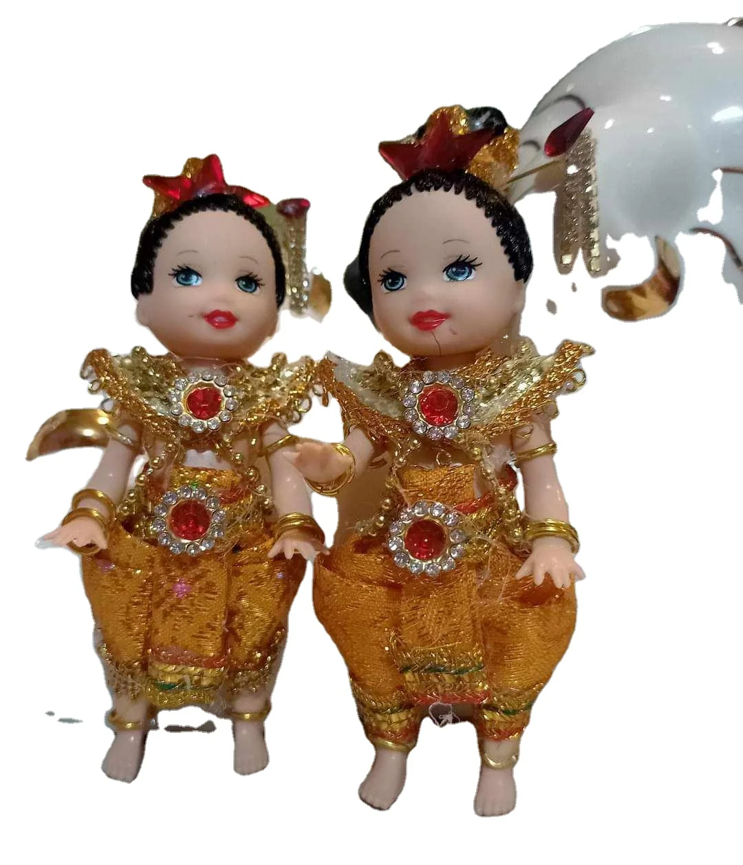 Thailand Cute Boy Mini Mascot in Thai Costume Collectible Gift and Souvenir 2024 New Product Gift Item Souvenirs for Tourists