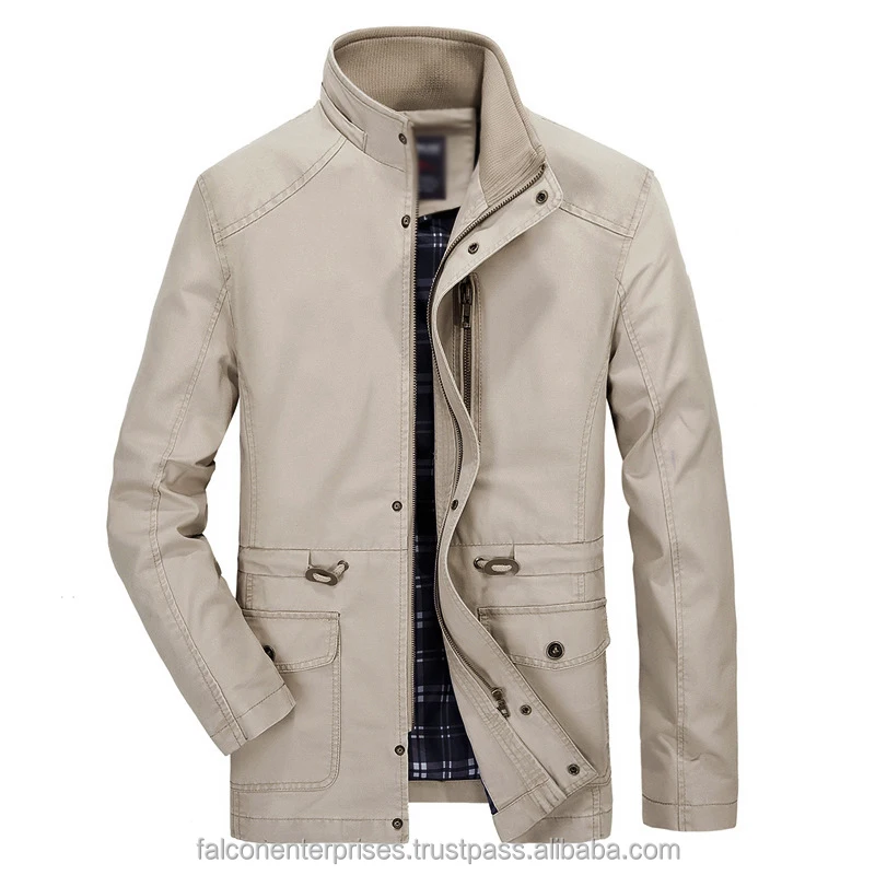 Осенняя ветровка с капюшоном Весенняя Рабочая куртка Мужская средней и длинной длины модная брендовая мужская со стоячим воротником большое пальто