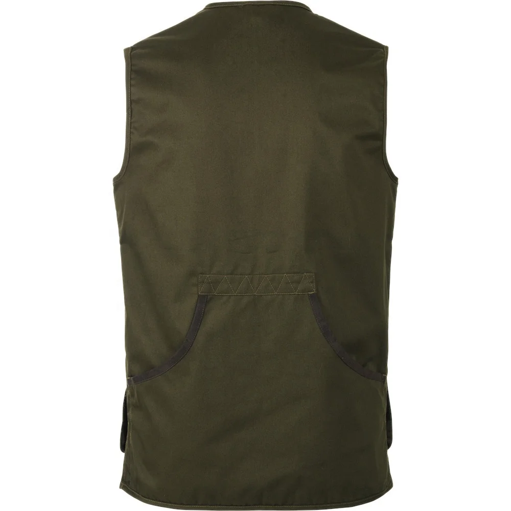
Classic Waistcoat Shooting Skeet Vest In Green With Both Side Micro Suede Shoulder 