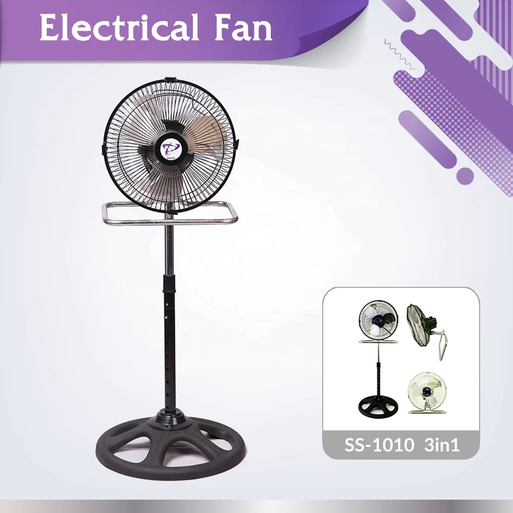 
New Trendy Taiwan Factory Direct 3 in1 Electric Fan SS-1010 inch Multi color 