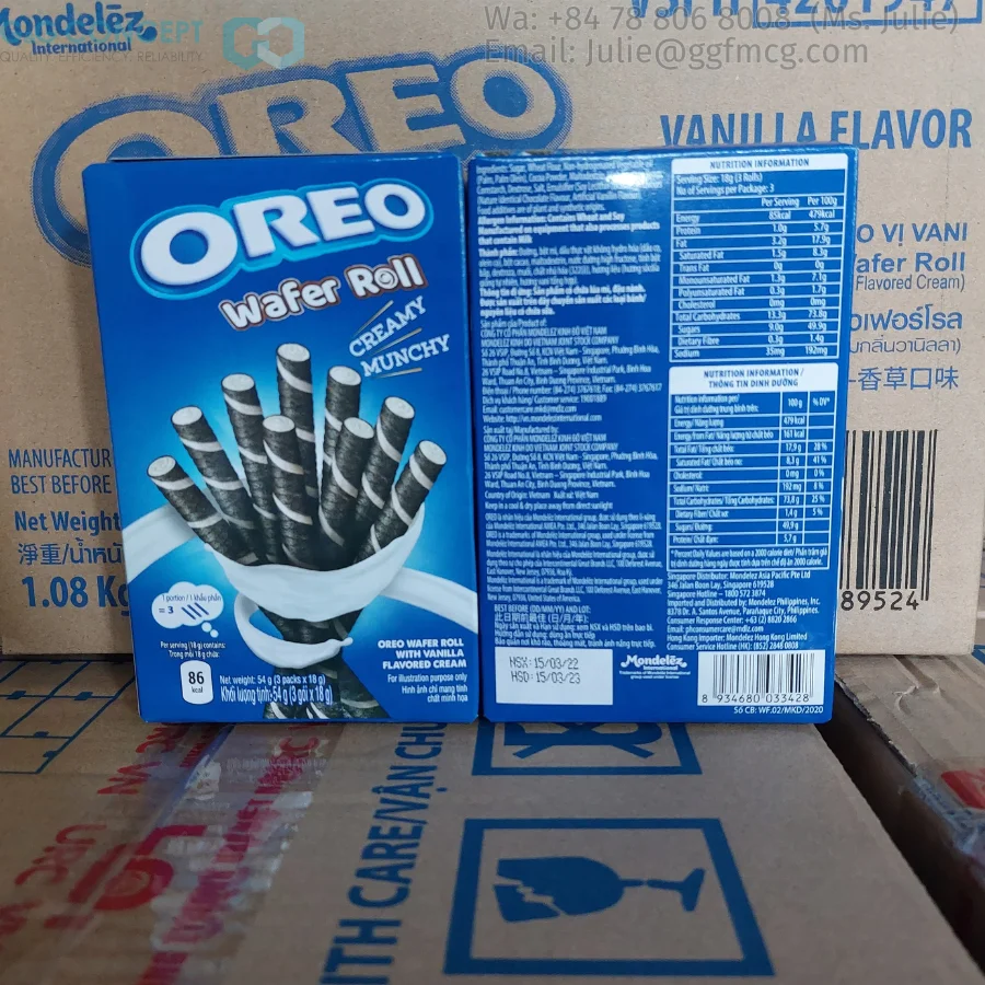 Оптовая продажа рулон вафли для ванили Oreo 54gr от вьетнамского поставщика Vanilla по лучшей цене