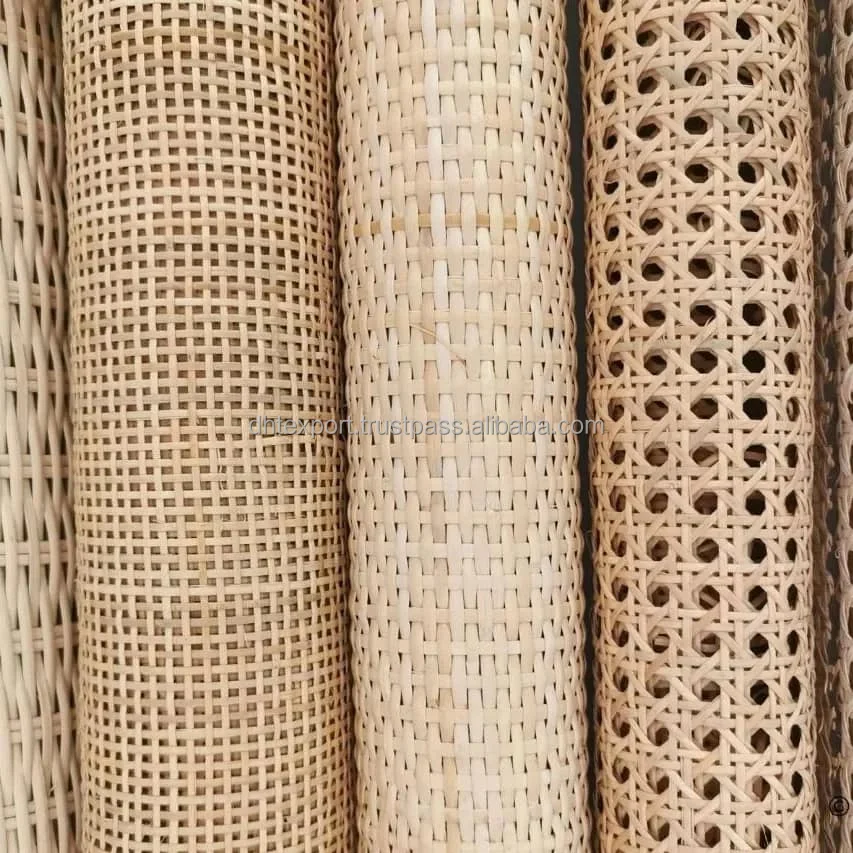 Natural 60 70 80 cm Whicker Raw Material Rattan Webbing Cane Rattan Webbing Roll High quality DHT Handicraft Made in Vietnam