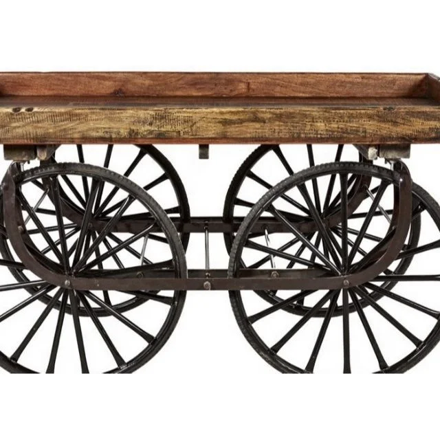 Vintage styled industrial automobile Vendor cart table
