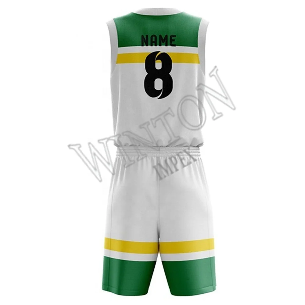  Новинка 2021 зеленый и белый баскетбольный Костюм OEM высокого качества двусторонняя сетчатая Молодежная баскетбольная Футболка оптом
