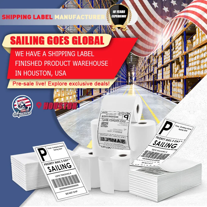 100X150 6X4 Thermal Mailing Address Label100*150Mm Printing Waterproof Shipping Label