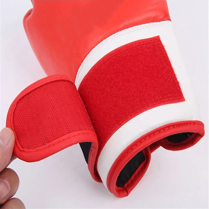 New Design Custom Logo PU Leather Professional Training Sparring Mesh Panel Palm Kick Boxing MMA Classic Muay Thai Boxing Gloves
