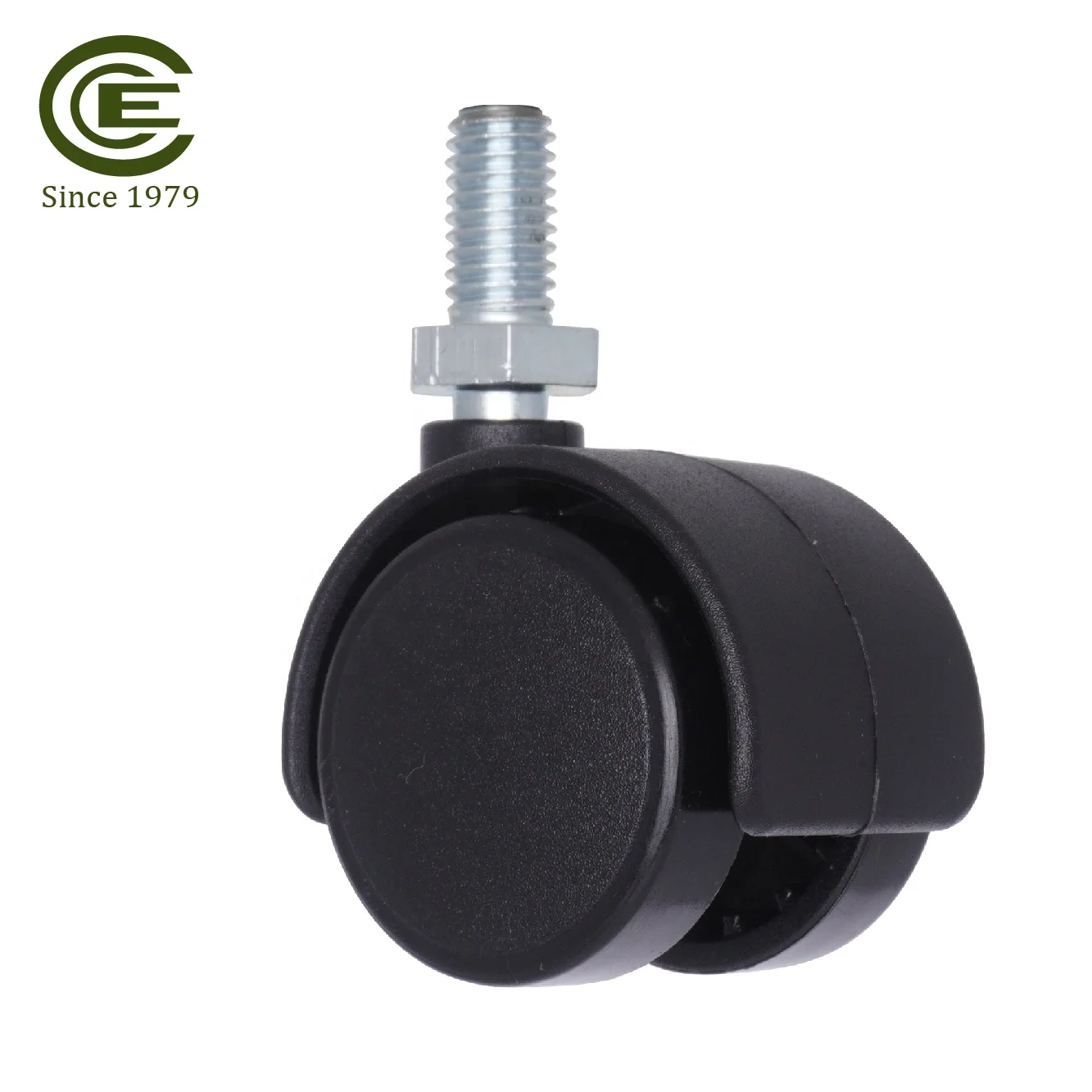 M8 Thread Screw Twin Plastic Caster 30mm Nylon Swivel Wheels