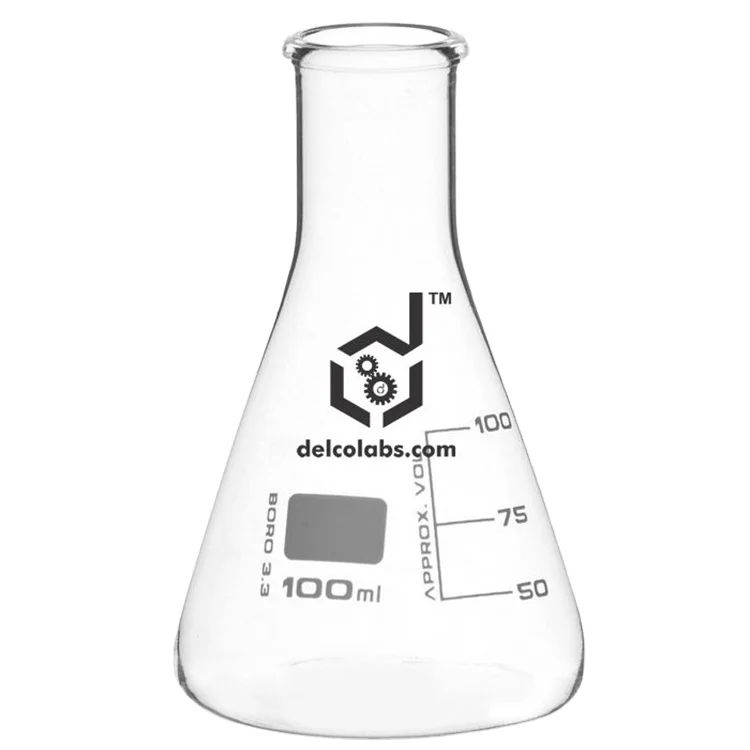 High Quality Chemistry Lab Supplies Educational Equipment 10ml to 5000ml Flask Erlenmeyer Narrow Mouth Borosilicate Glass