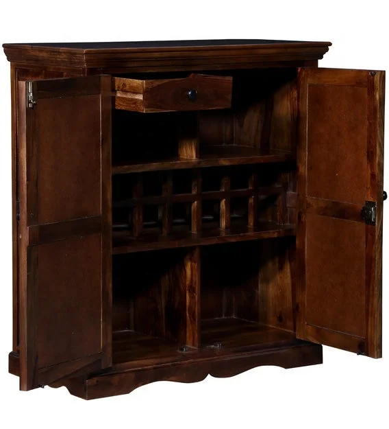 Промышленный винтажный барный шкаф, индийский барный шкаф Sheesham, деревянный высококлассный барный шкаф Jodhpur, стойка для хранения винных бутылок ручной работы, барный шкаф