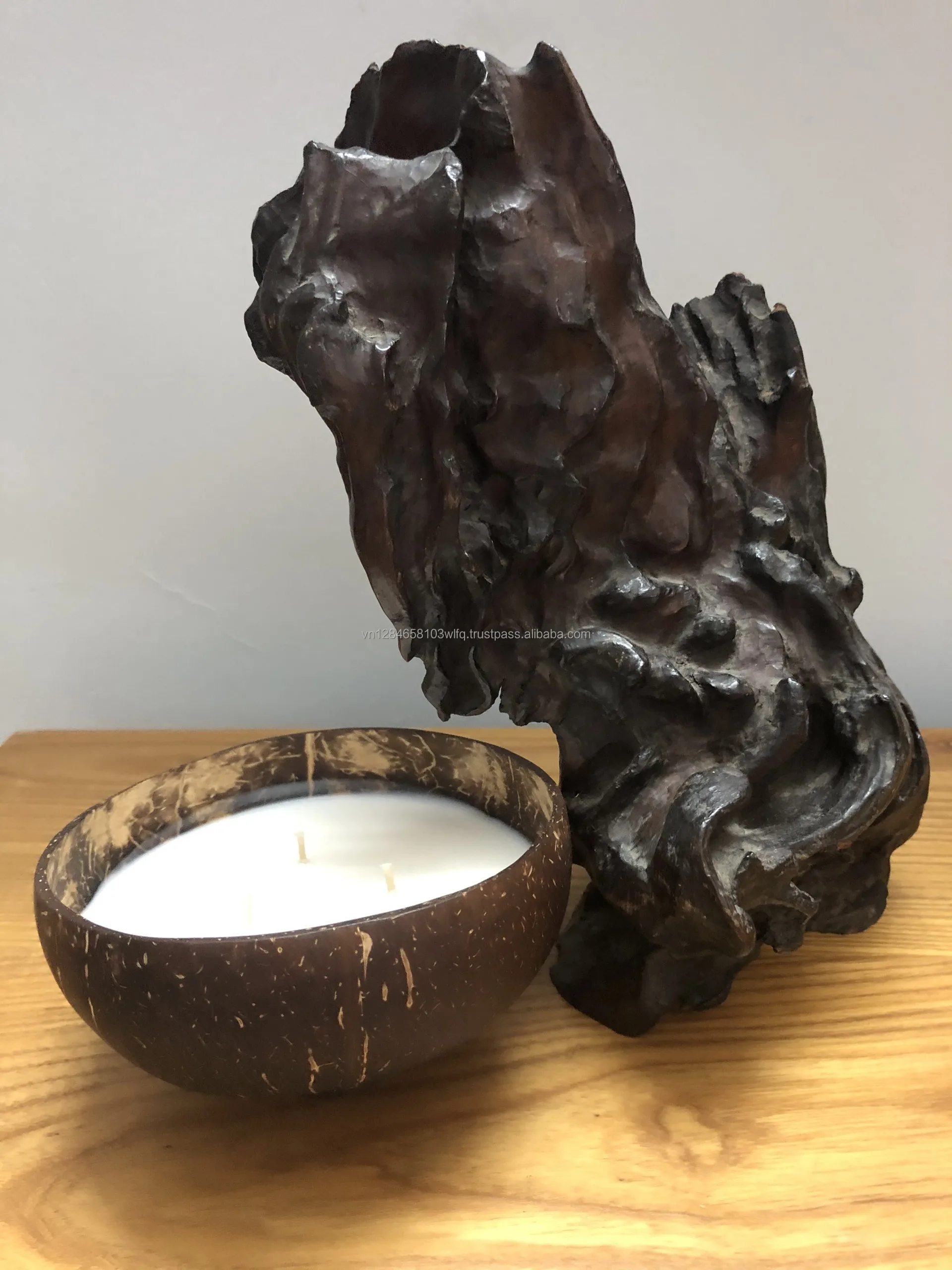 
Lavender Soy Candle in Real Coconut Shell - Vietnam Handicrafts - OEM, ODM 