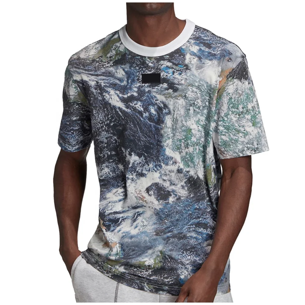 Первоклассное качество оптовая продажа Мужская футболка с круглым вырезом и цветным принтом