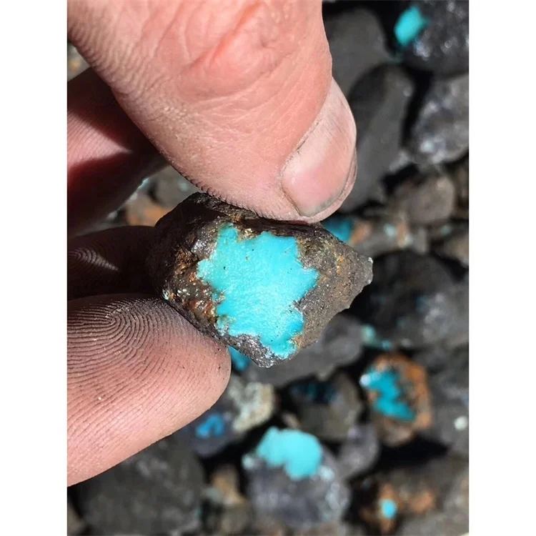shiny bule-color top quality turquoise precious stone material rough