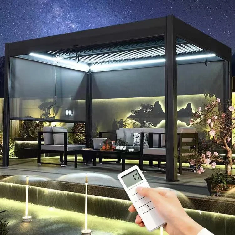 3x3 3x4 4x4 6x4 m OEM Factory Modern Outdoor Bioclimatic Pergola Aluminum Louver Pergola