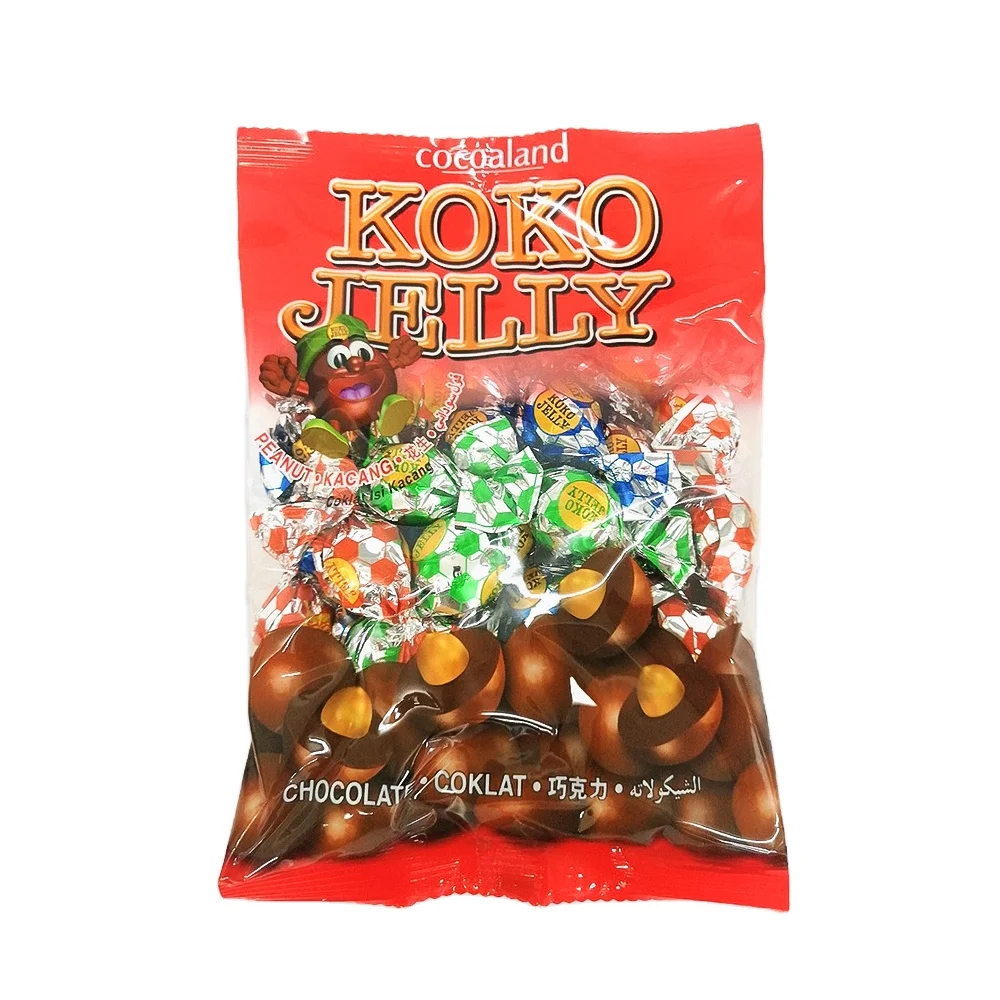 120g Individual Wrap Compound Chocolate Milk Chocolate Ball With Peanut Raisin Yogurt KOKO Jelly Chocolate Ball Crispy Filling