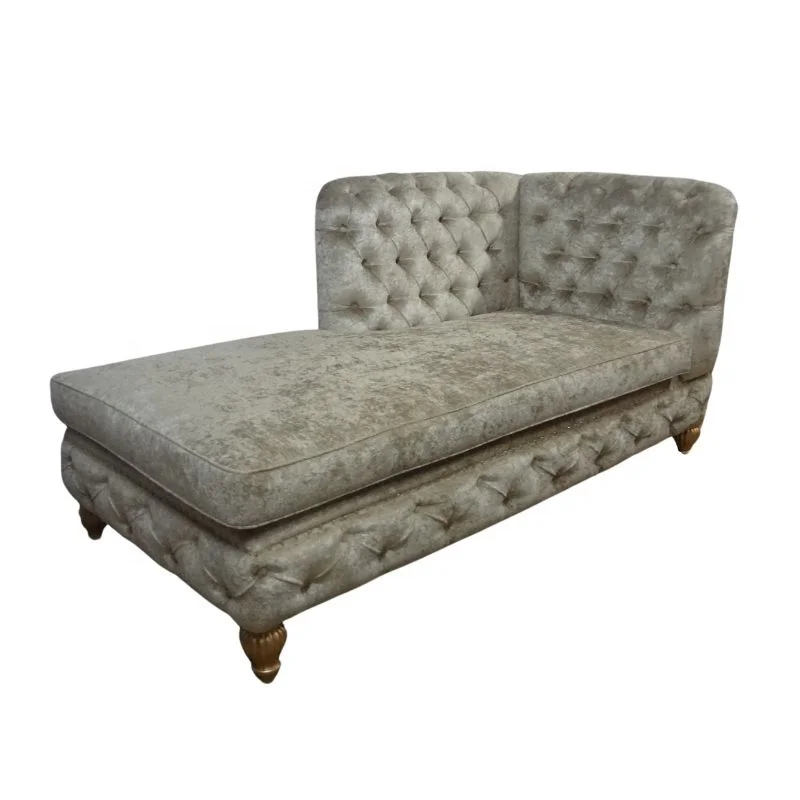 Современный Стеганный диван-кровать, мягкий шезлонг, гостиная, диван, кушетка с золотыми деревянными ножками для европейской домашней гостиничной мебели