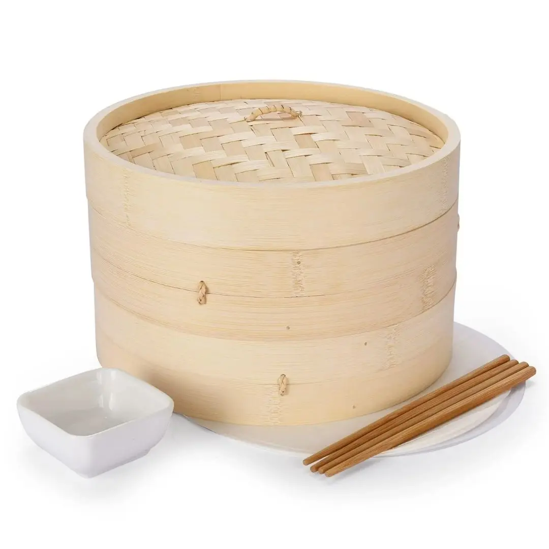 High Quality Products Handwoven Bamboo Steamer Basket Perfect for Dumplings, Dim Sum for Kitchen from Vietnamese Manufacturer