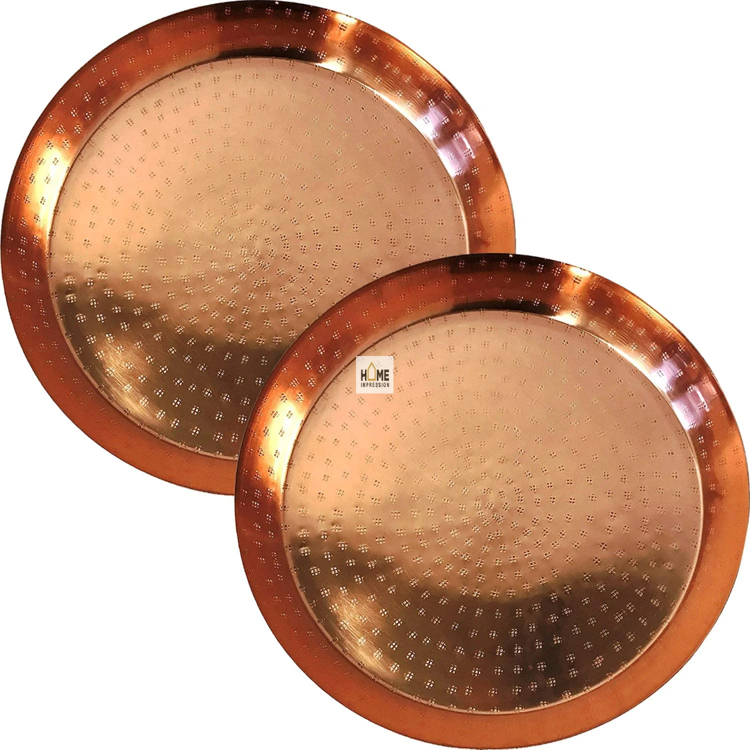 Copper Edge Serving Luxury Tray Wholesale Home Tableware Serving Tray Creative Metal New Designer Copper Trays For Hot Sale