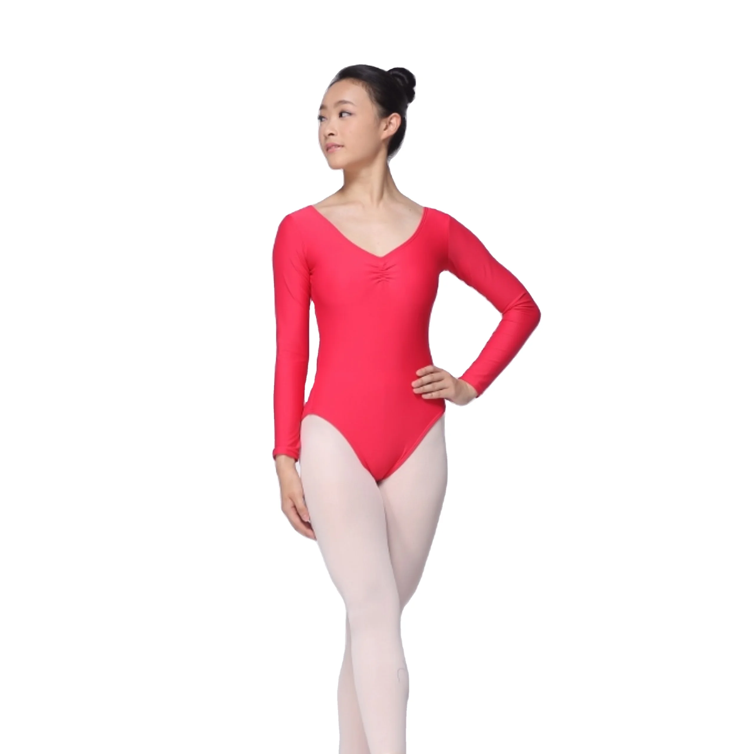 Балетное трико с длинным рукавом, танцевальная одежда