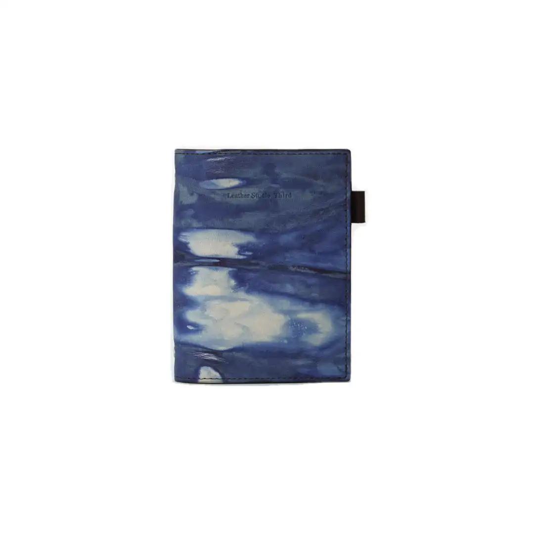 PLAN MINI Handcrafted Denim-Textured Leather Planner Ring Binder with Traditional Indigo Dye, Japan