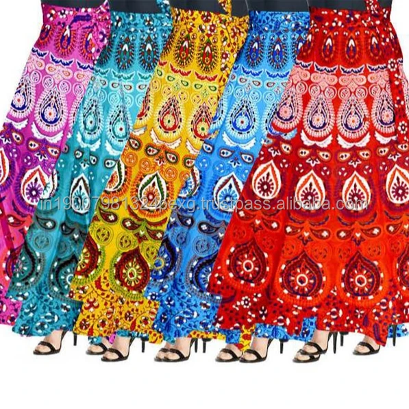 Boho  Indian gypsy skirt Mandala maxi Bohemian  Hippie cotton skirt Floral Long Skirt For Womens Girl