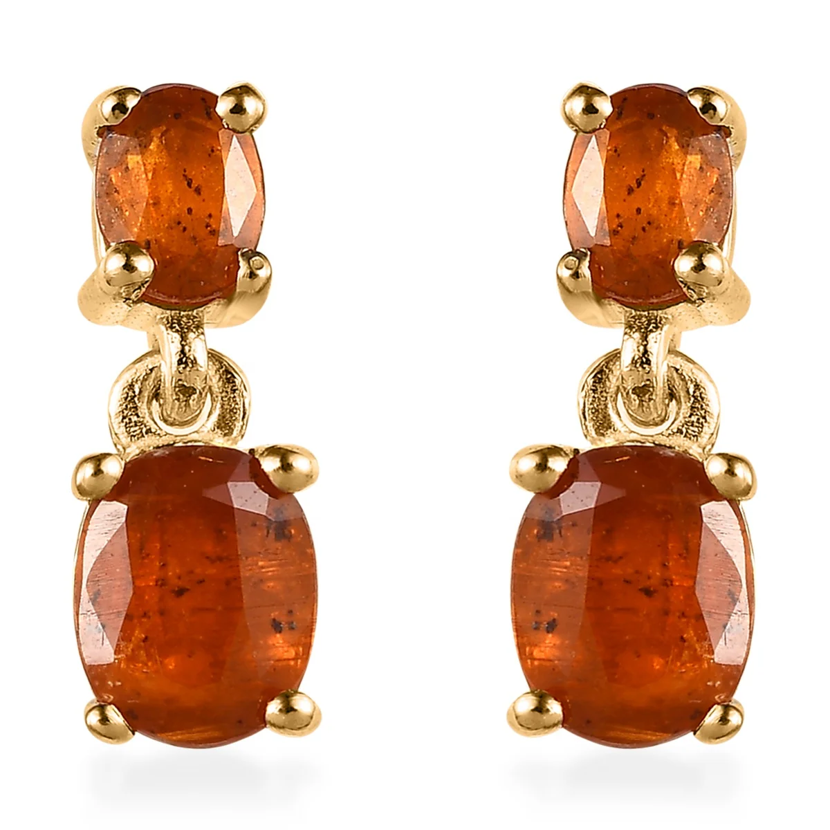 Premium Tangerine Kyanite Dangle Earrings in Vermeil Yellow Gold Over Sterling Silver High Quality Wholesale Earrings Jewelry