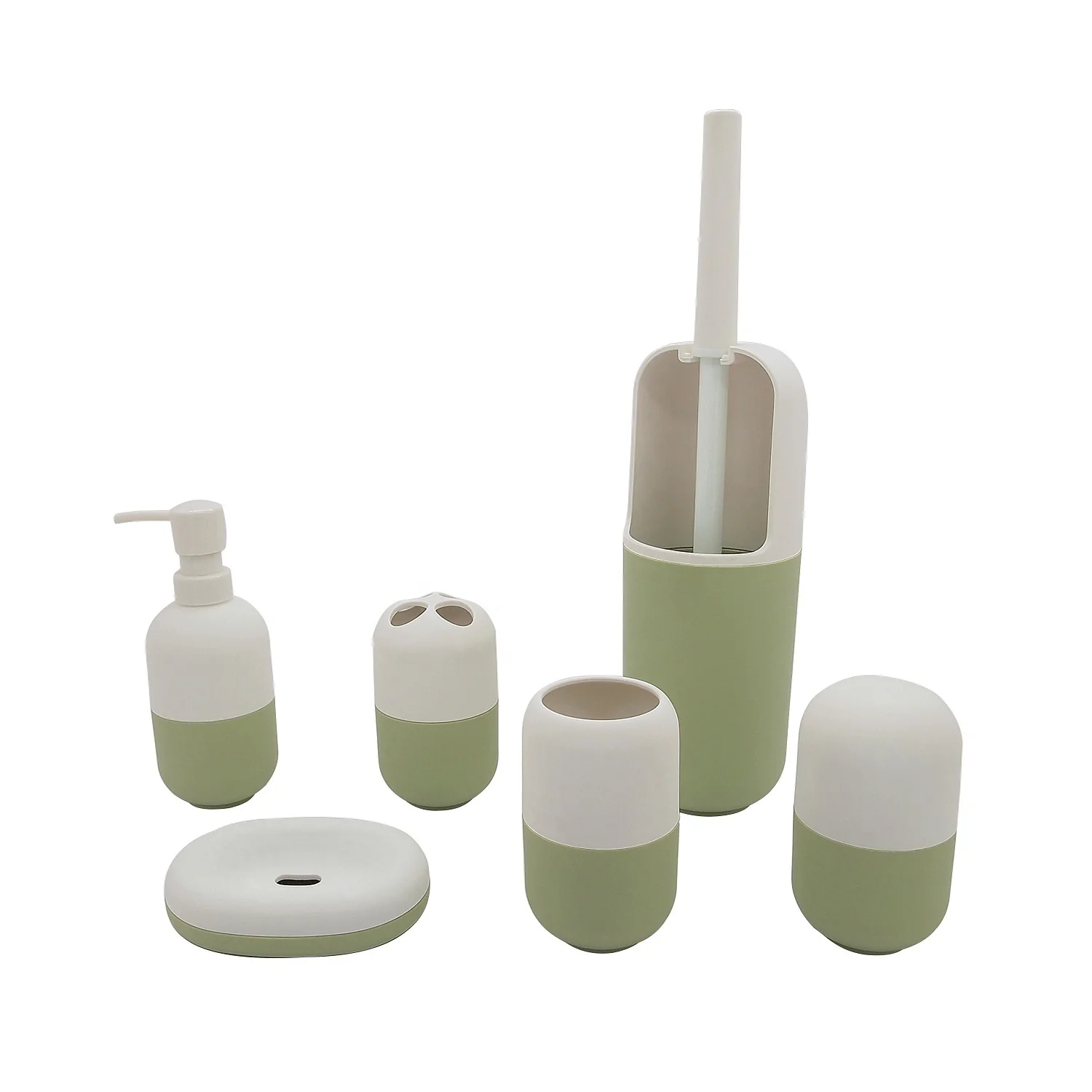 Acrylic clear 6 pcs bathroom accessory set