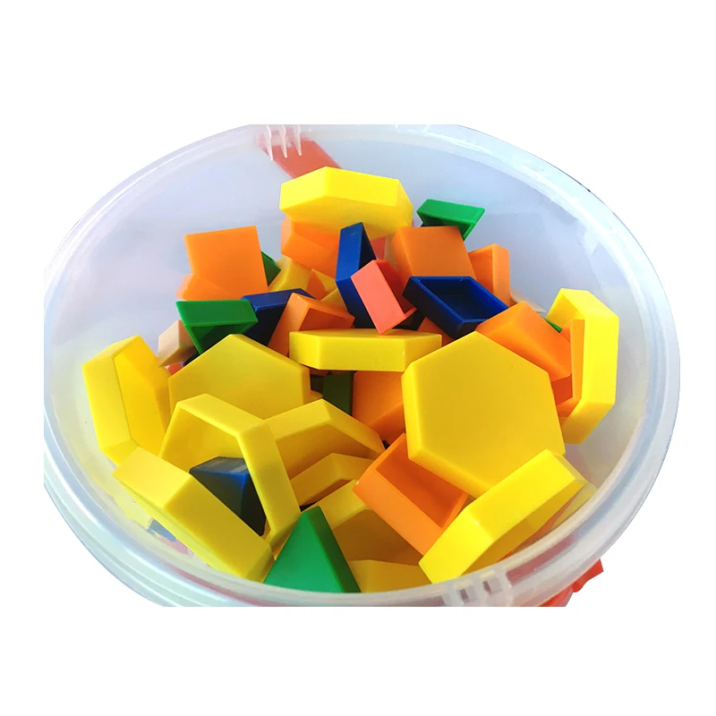 Plastic Pattern Blocks with Storage Case, Bulk Pattern Blocks Toys Early Geometry Skills