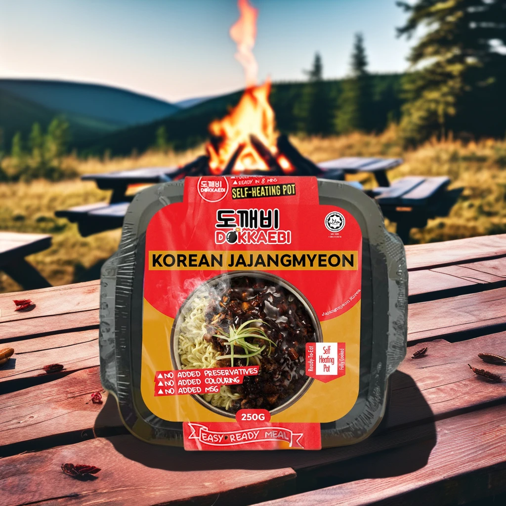 Ready-to-Eat Instant Korean Jajangmyeon Self-Heating Hot Pot Spicy Tasty Meal for Adults and Children