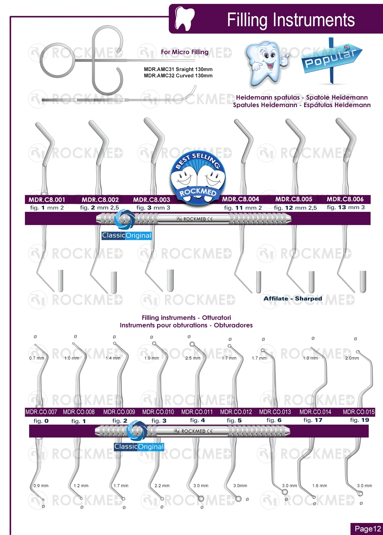 Dental Composite NON STICK Filling Instruments Kit Composite Instruments Blue Tips Dental Implant By Rockmed Industries