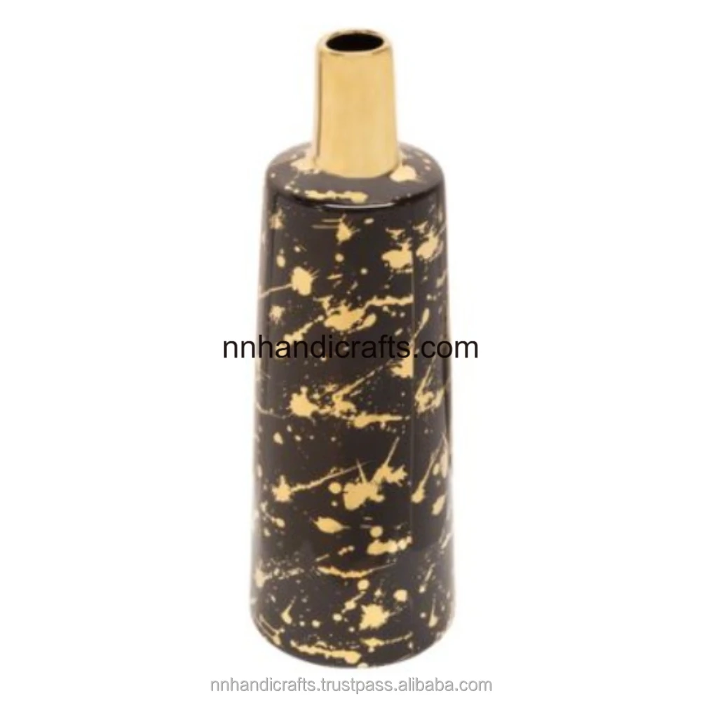 Kitchen Hotel Restaurant Home Decoration Iron Steel Black Powder Coated White Mosaic Other Vase URNs & Jars Floor Vase Table Vas