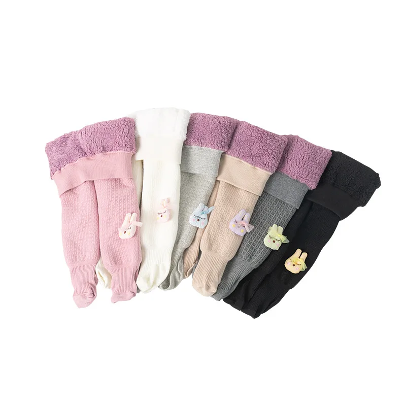 Hot Selling Winter Super Thick Warm Cloud Velvet Fuzzy Fluffy Kids Pantyhose Cute Animals Doll Thermal Baby Kids Pantyhose