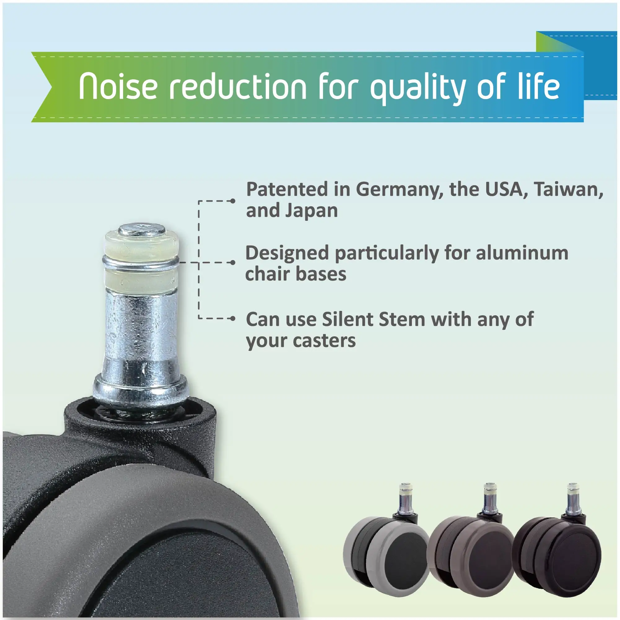 office accessories furniture Chair Caster Wheels Set Of 5