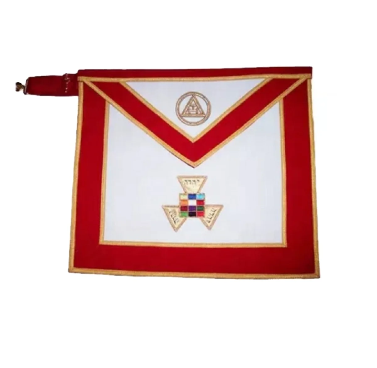 Лучшее качество индивидуальный дизайн ручная вышивка фартук масонской регалии с высококачественной лентой из натуральной кожи