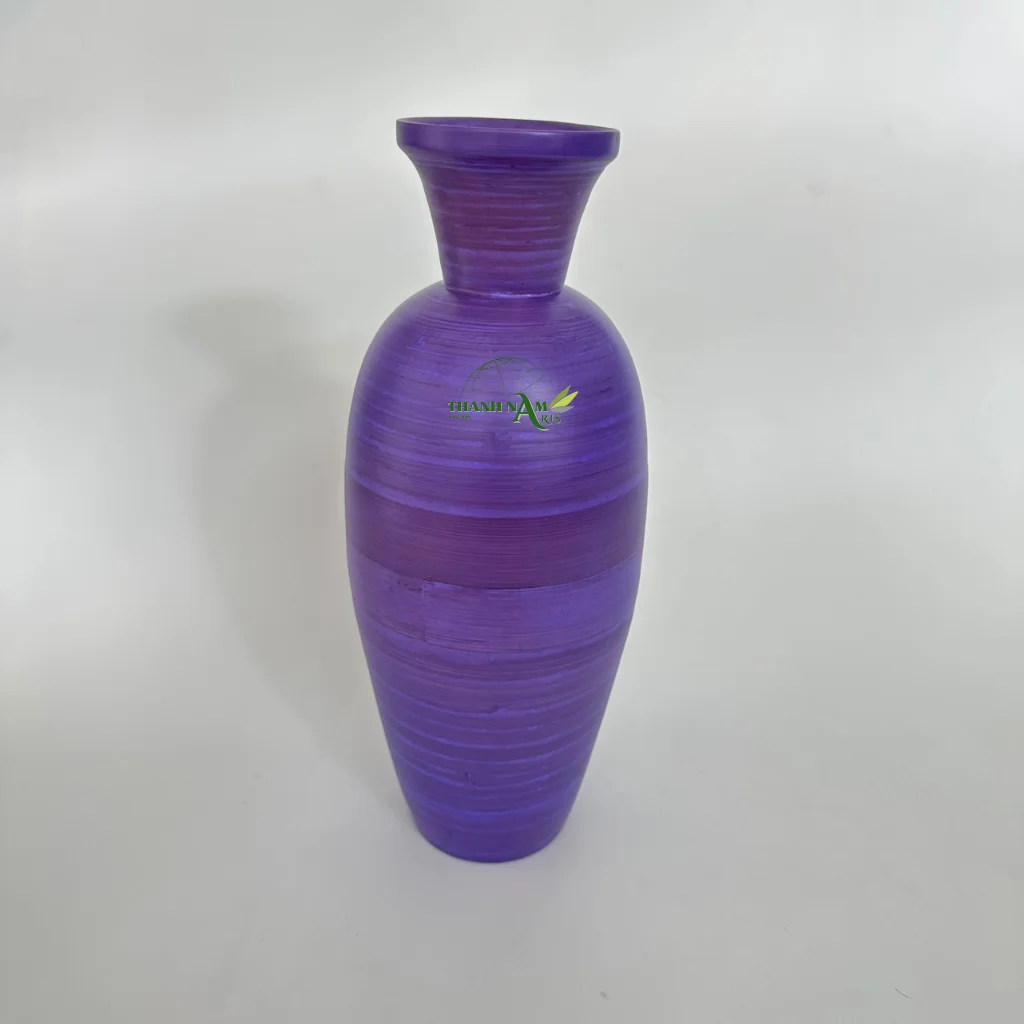 Modern Minimalist Handmade Bamboo Flower Vase round Wooden Construction for Home Garden Decor Wholesale Floor Vase Rustic Style