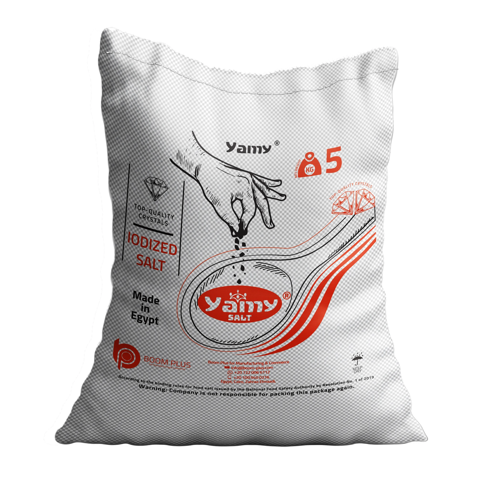 Yamy famous brand in US 5 kg salt Premium Quality Best Price Bulk Bag Sack or Sachet Private Label