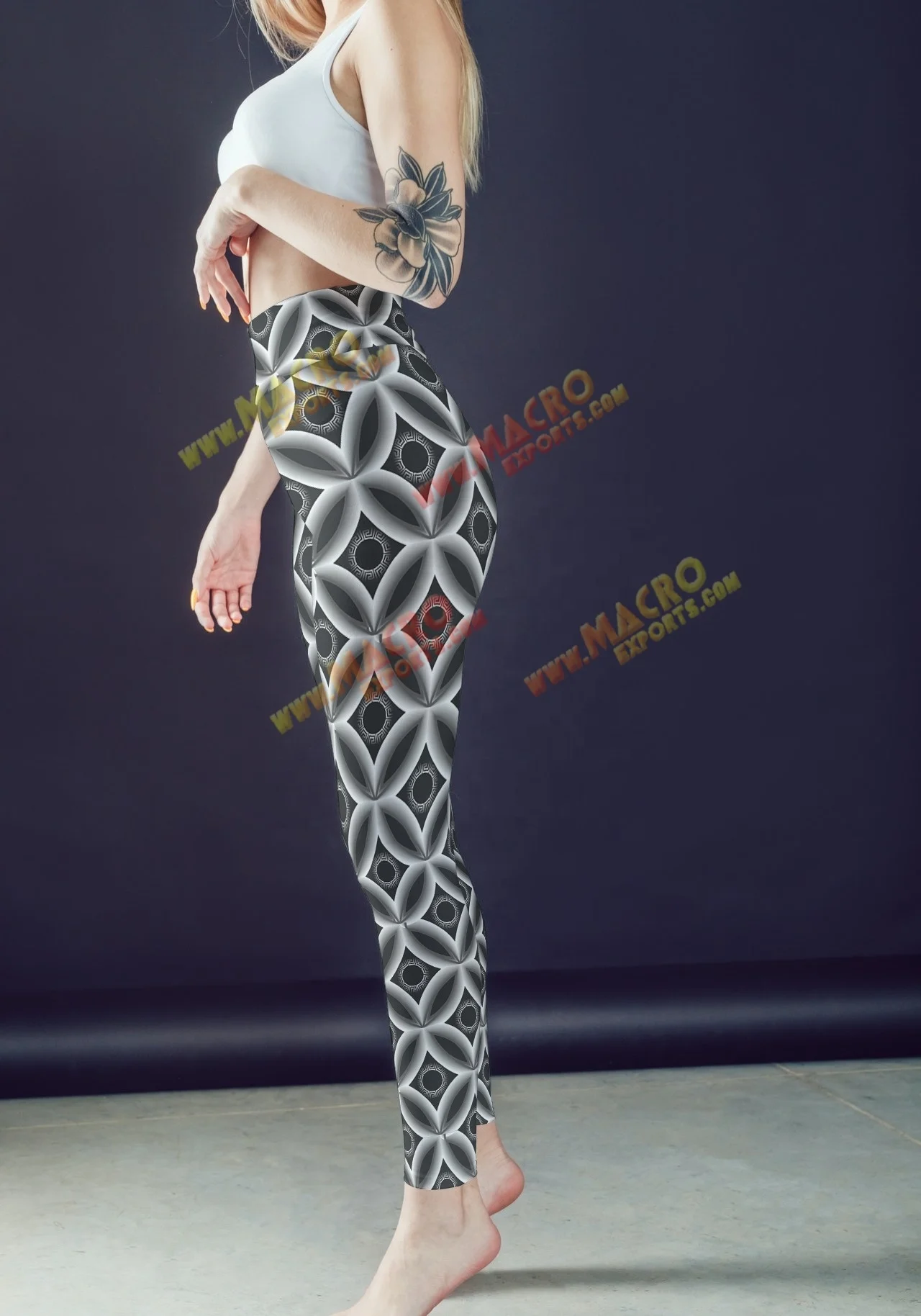 High Waist Ladies Yoga Leggings Ladies Fitness Pants XS Breathable Knitted Fabric Wholesale Running Yoga Pants Seamed Technics