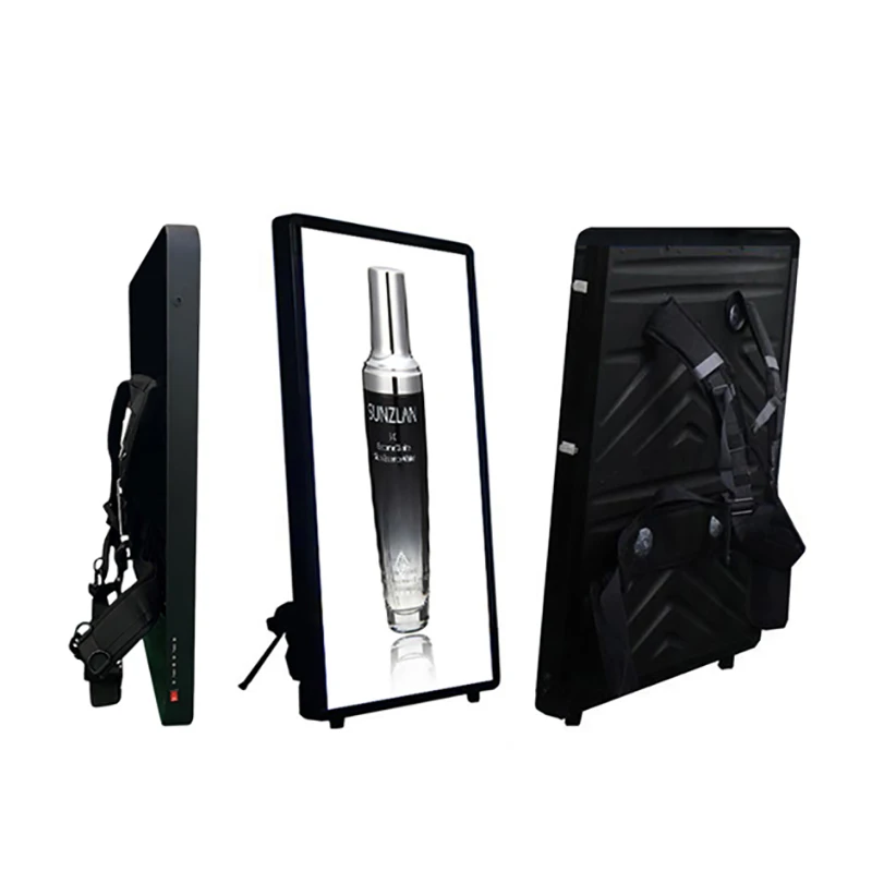 Advertising Poster Human Walking LCD Smart Backpack Walking Video Display Screen