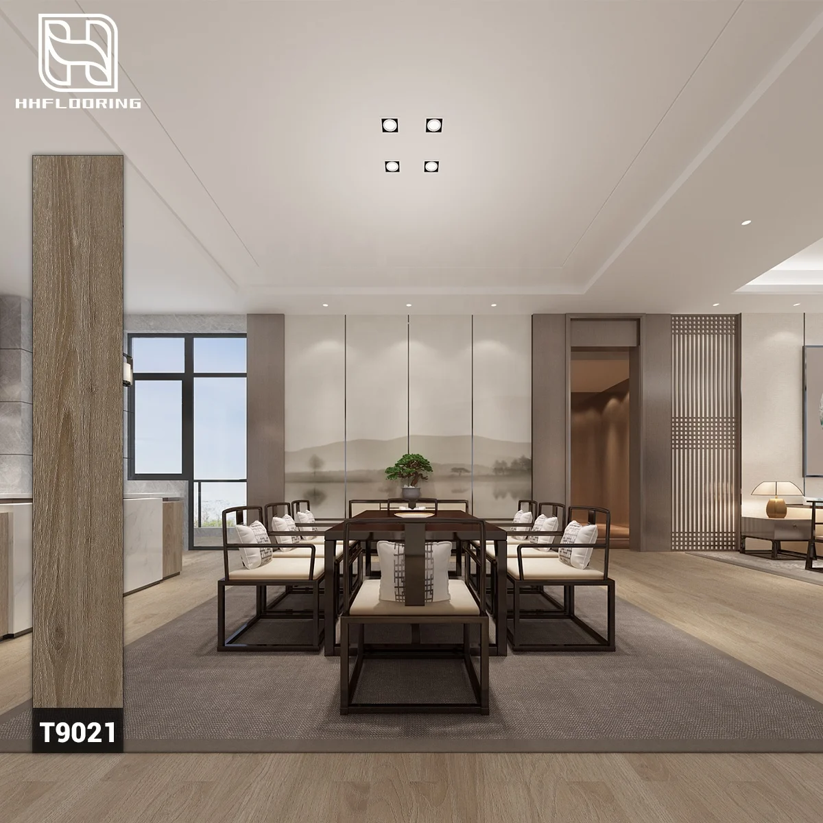 HH Flooring sound reducing 6mm embossed stone plastic composite flooring SPC vinyl plank tiles