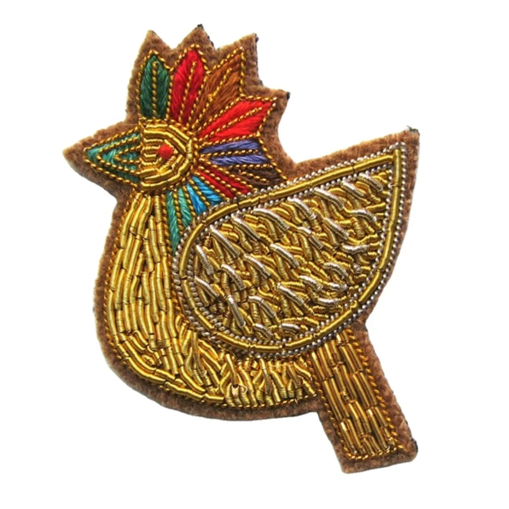 Private Pins 100% Hand Made Large Brooch Bird Shape For Wedding Bullion Pin New Design Garment Accessories Flowers Motifs