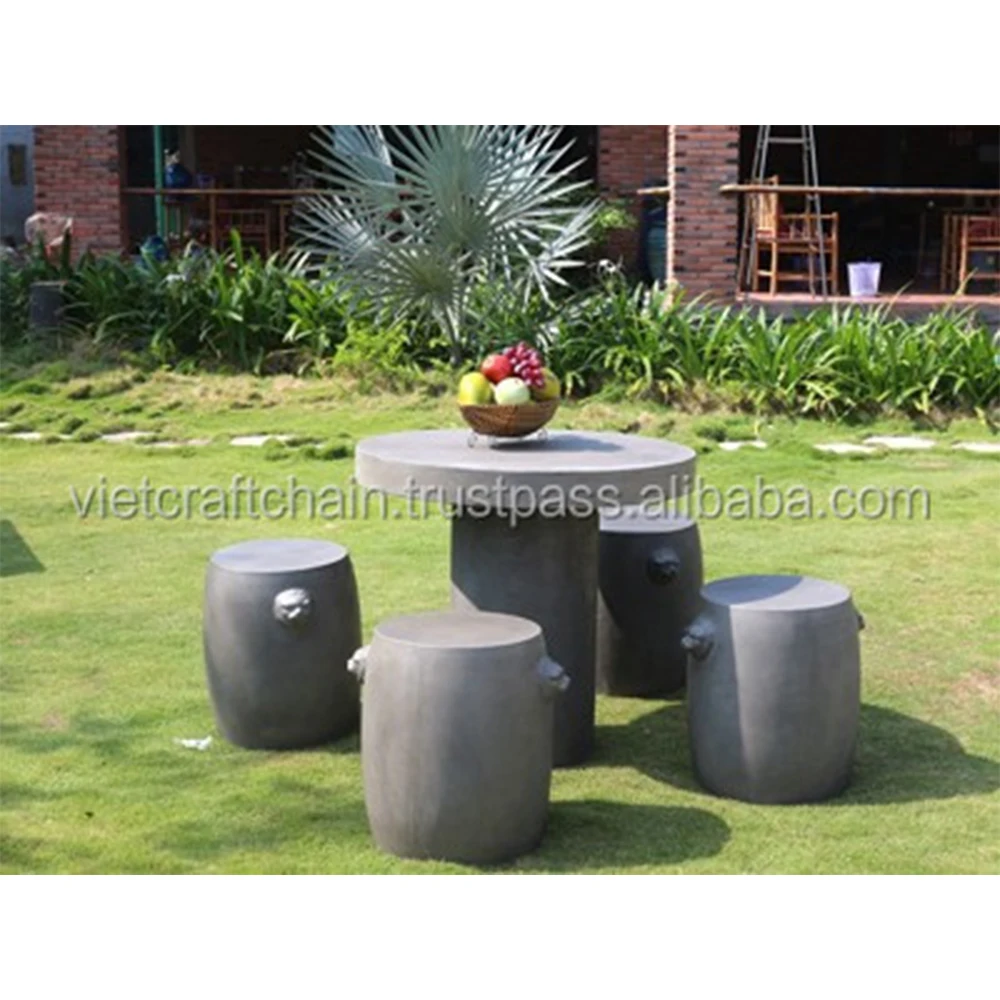 Customized Shape Octagonal End Table Ready to Export Outdoor Furniture Cement Stool
