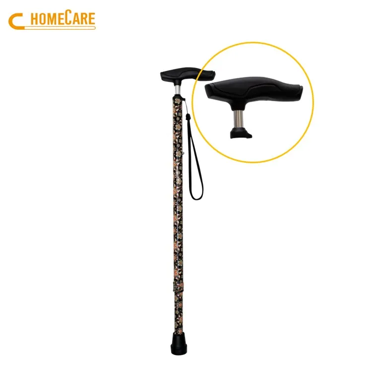 Factory Direct Multi-color Aluminum OEM height adjustable folding walking cane easy to use for elderly