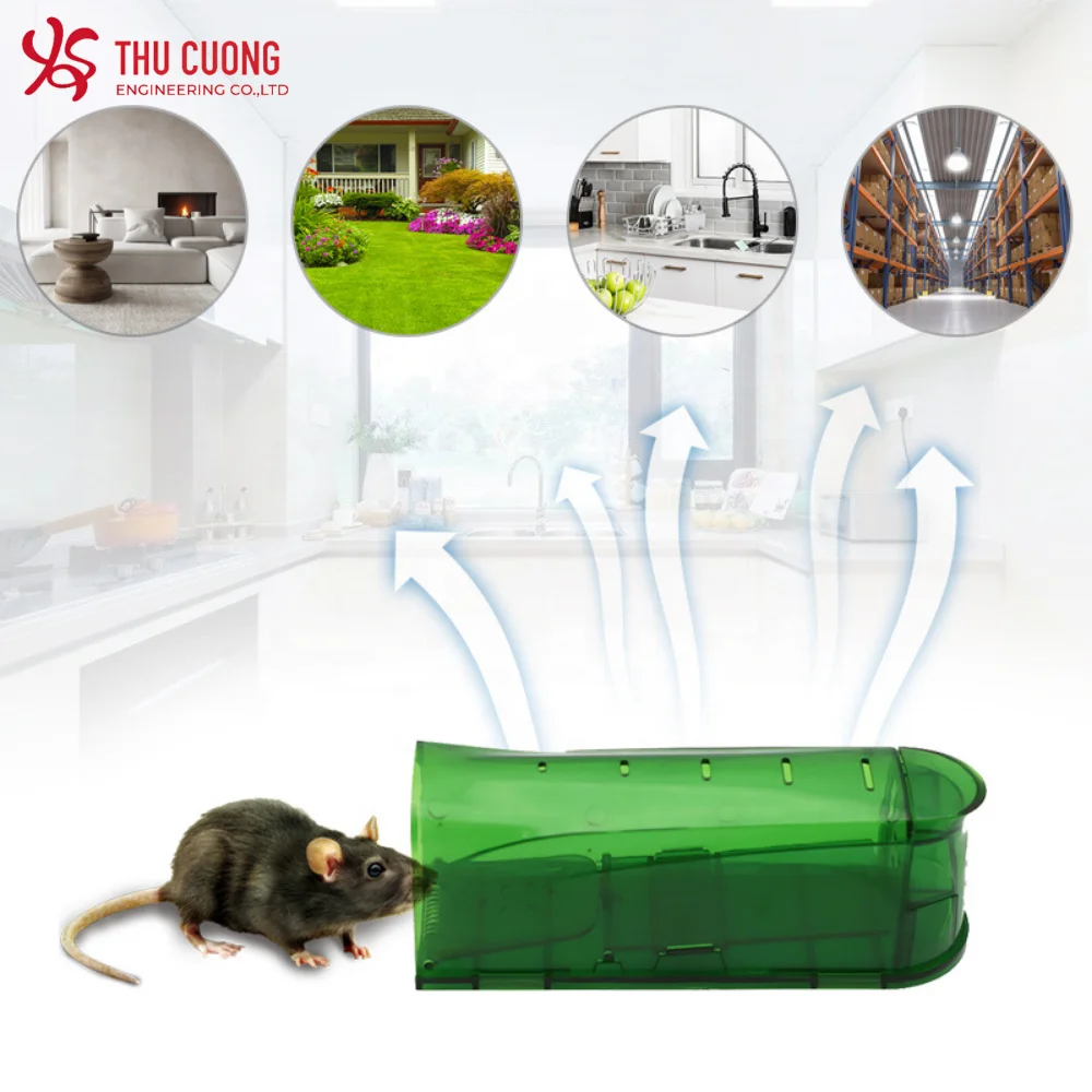 Reusable Plastic Mouse Trap Residential & Commercial Black Plastic Pest Control Easy Set Trap High Sensitive Even For Small Mice